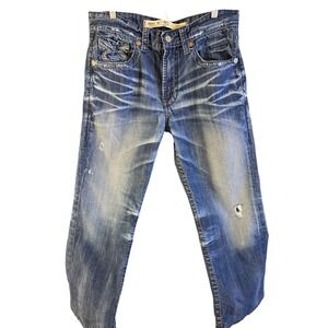 Big Star "The Legendary Blue Jeans" Y2K Distressed Loose Fit Men's Jeans 34x28